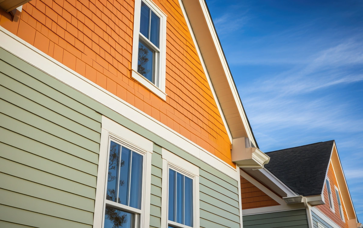 colorful siding on house: fiber cement siding vs vinyl
