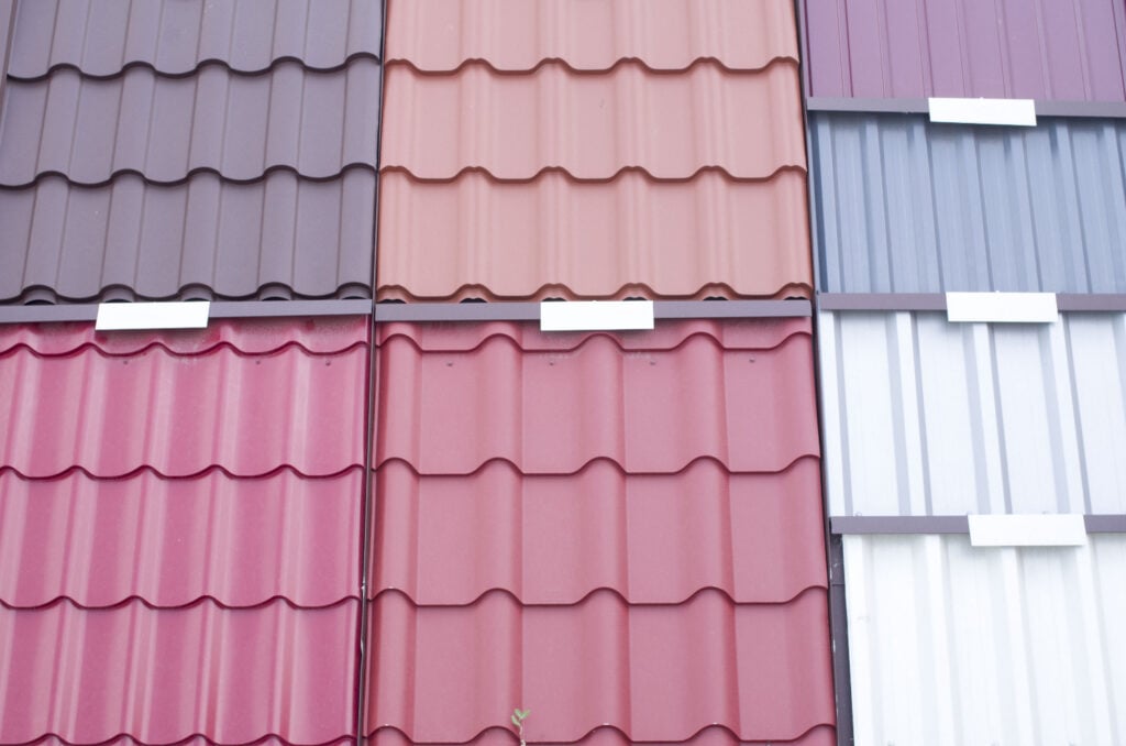 Different colors of the roof on display.