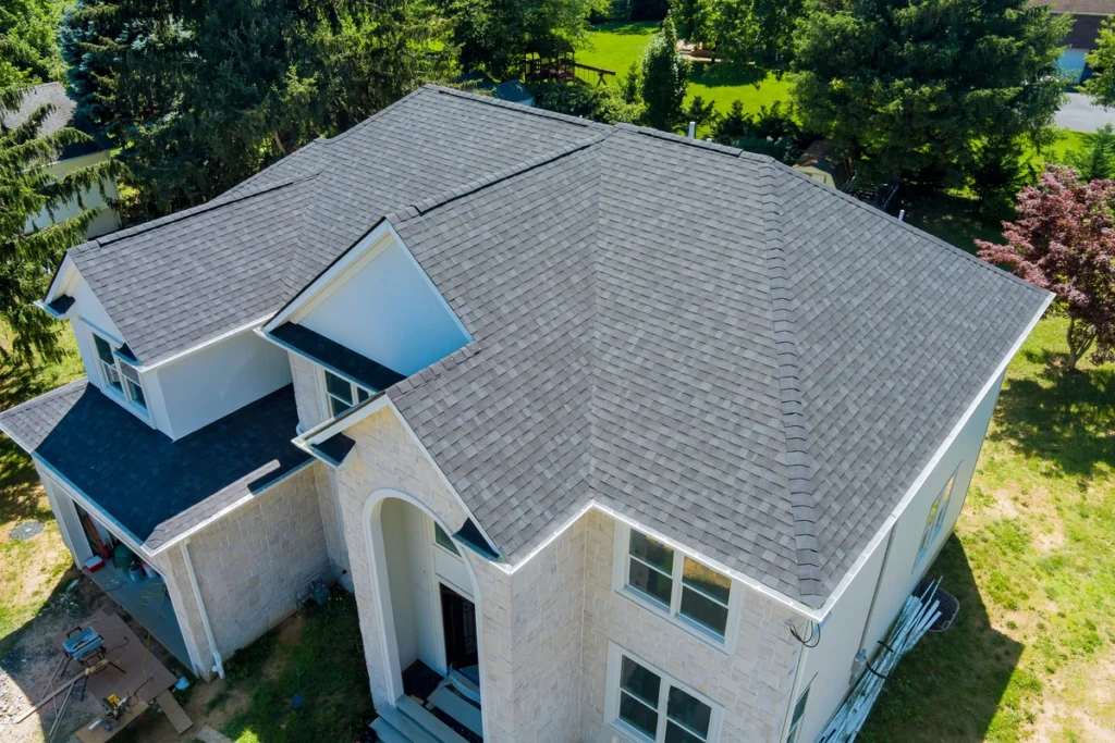 composite shingles-arial view of roof