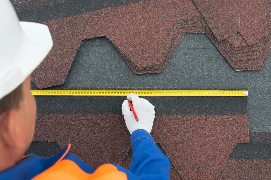 measure roof-measuring shingles