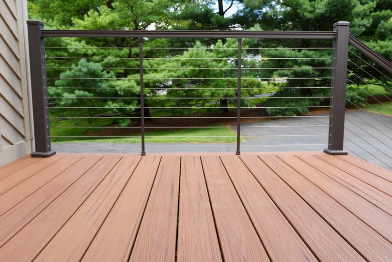 how to install deck railing-wire and metal railing on a wood deck