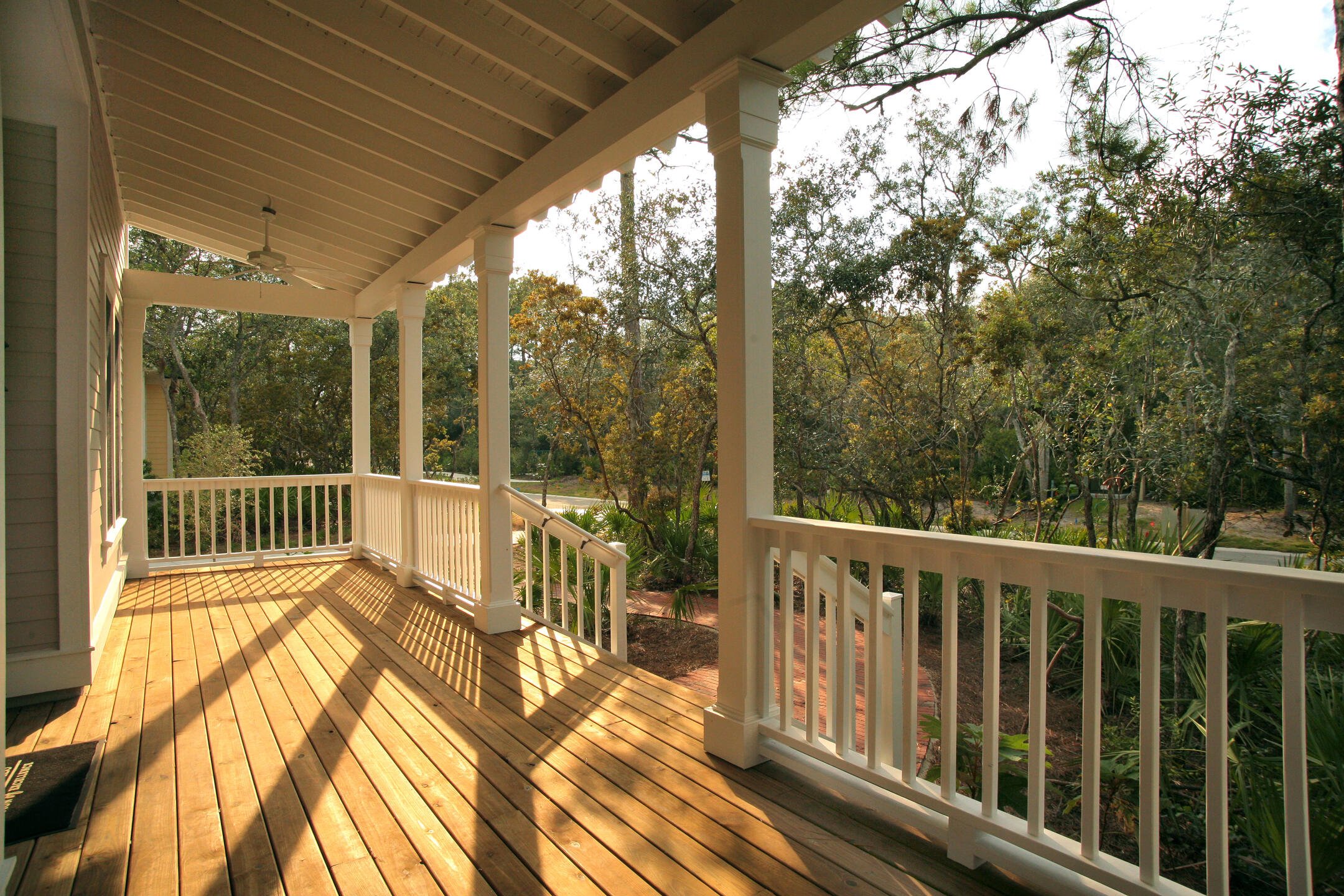 how to install deck railing-wood deck with white wood railings