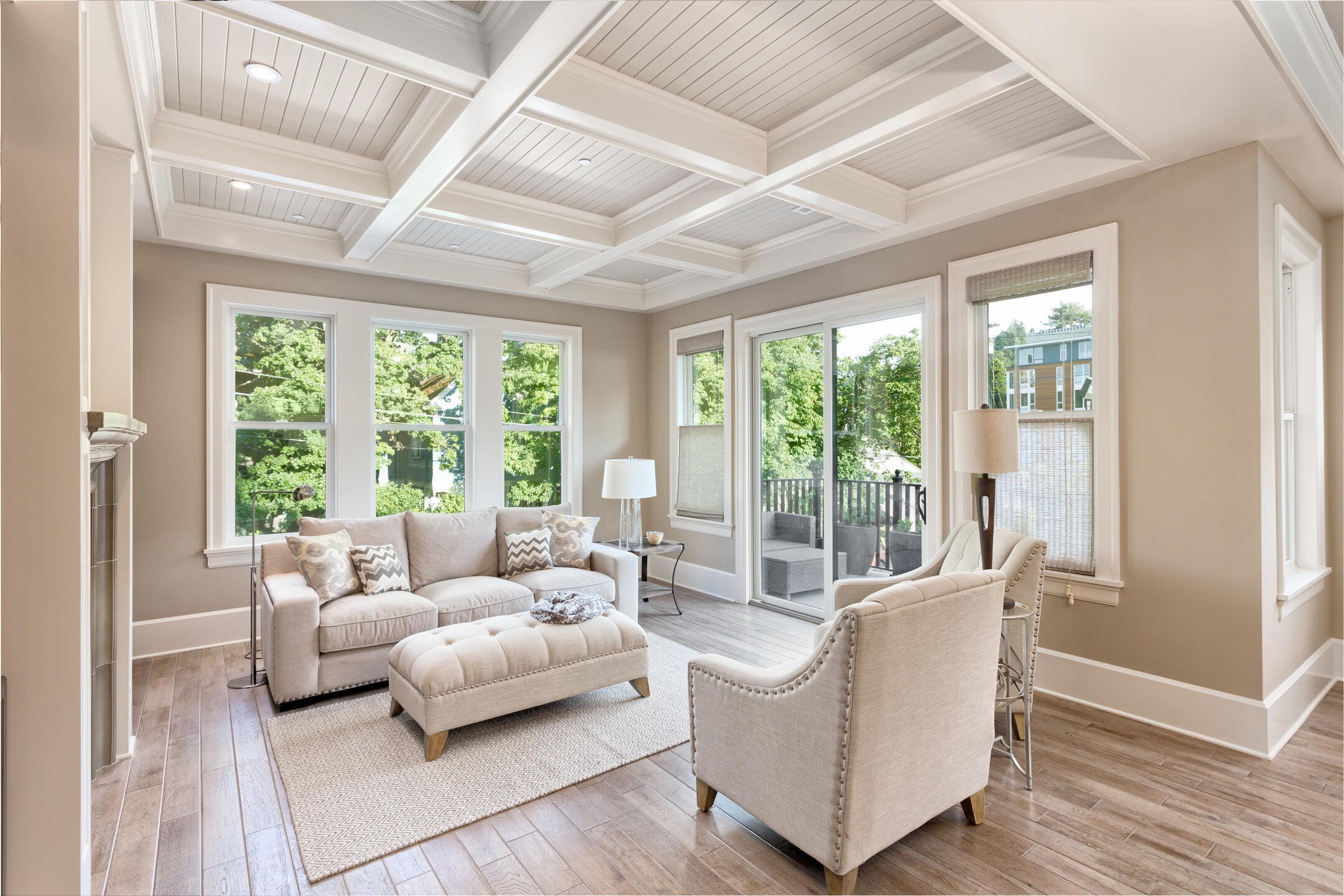 window replacement-gresham living room with new windows