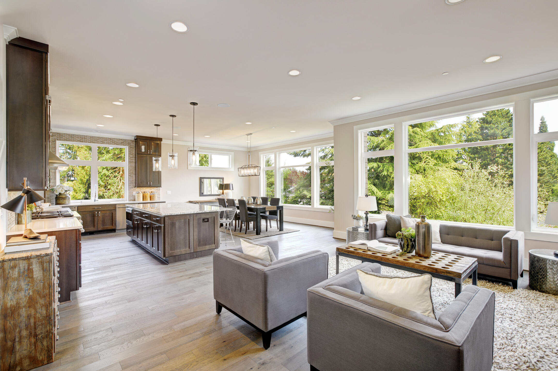 window replacement-portland open floor plan with new windows