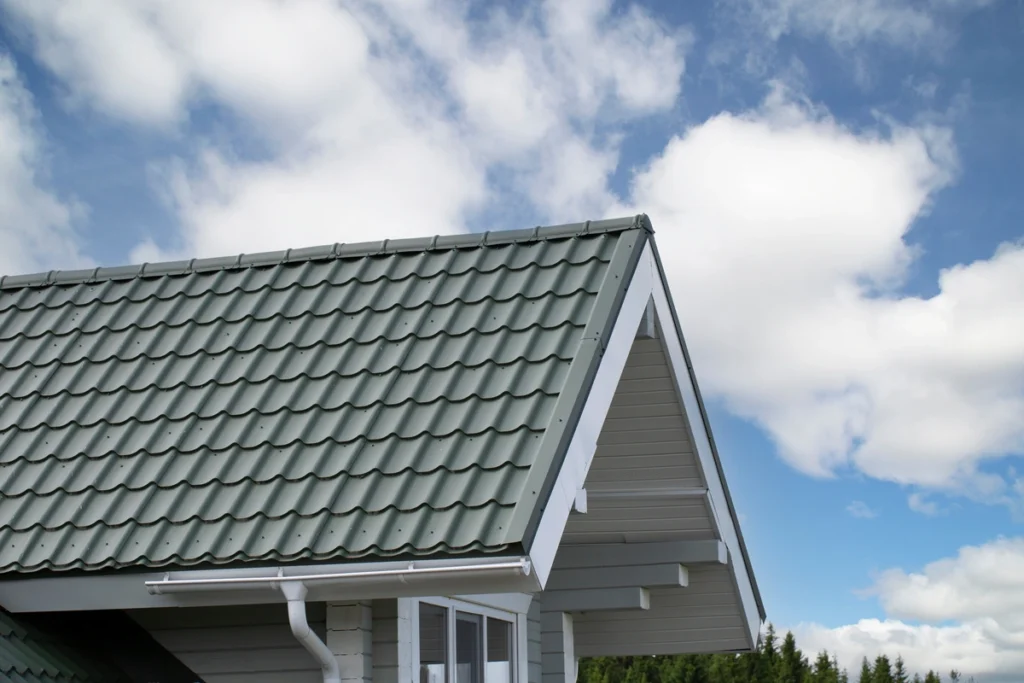 green metal roof shingles