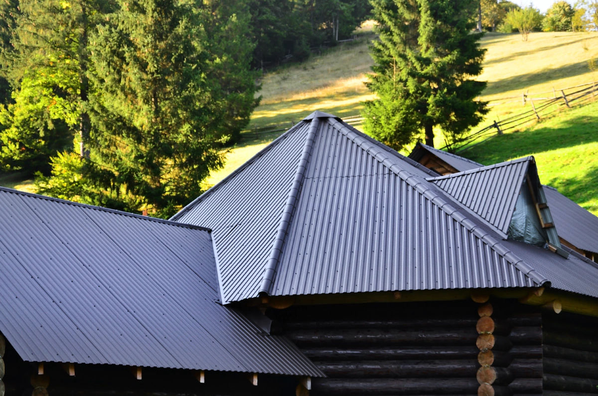 metal roof log cabin