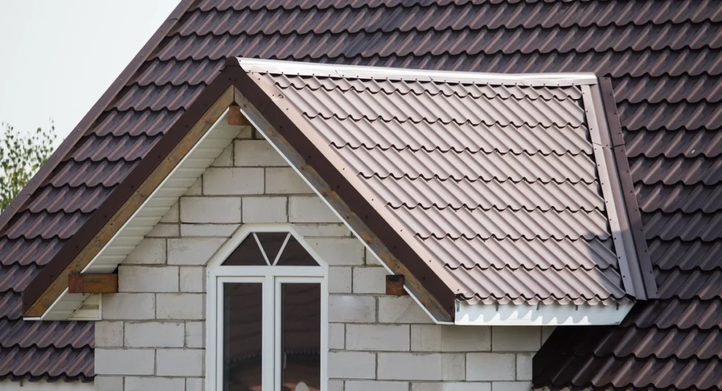 metal shingles red