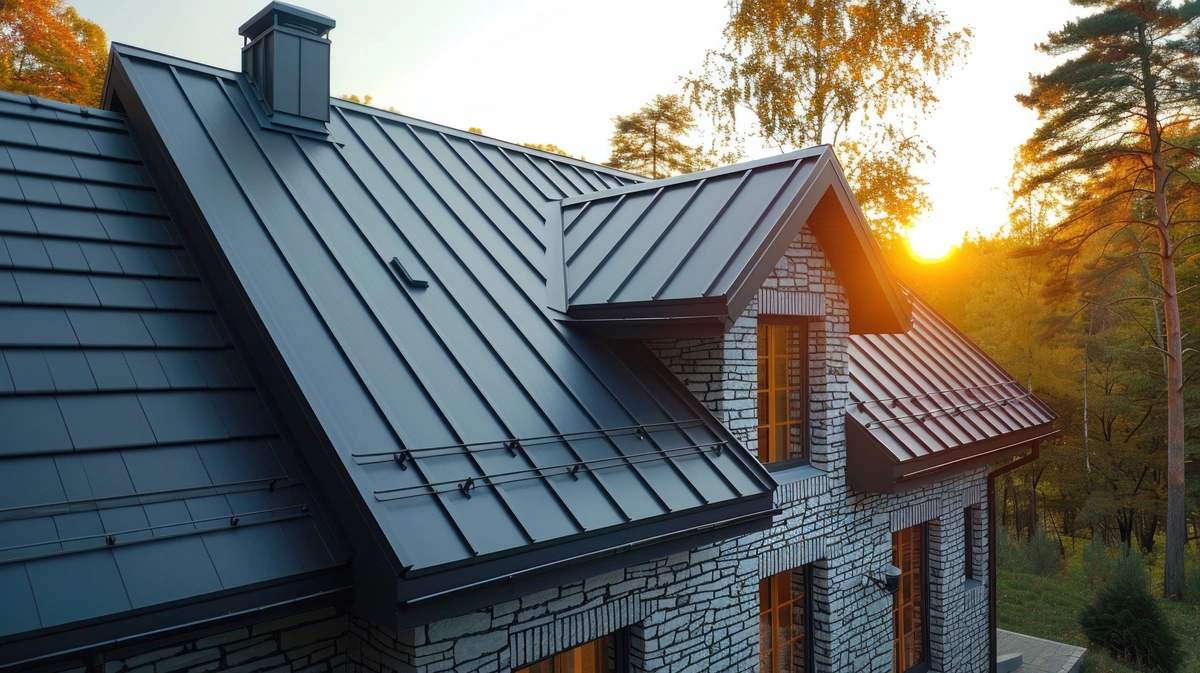 modern black metal roof