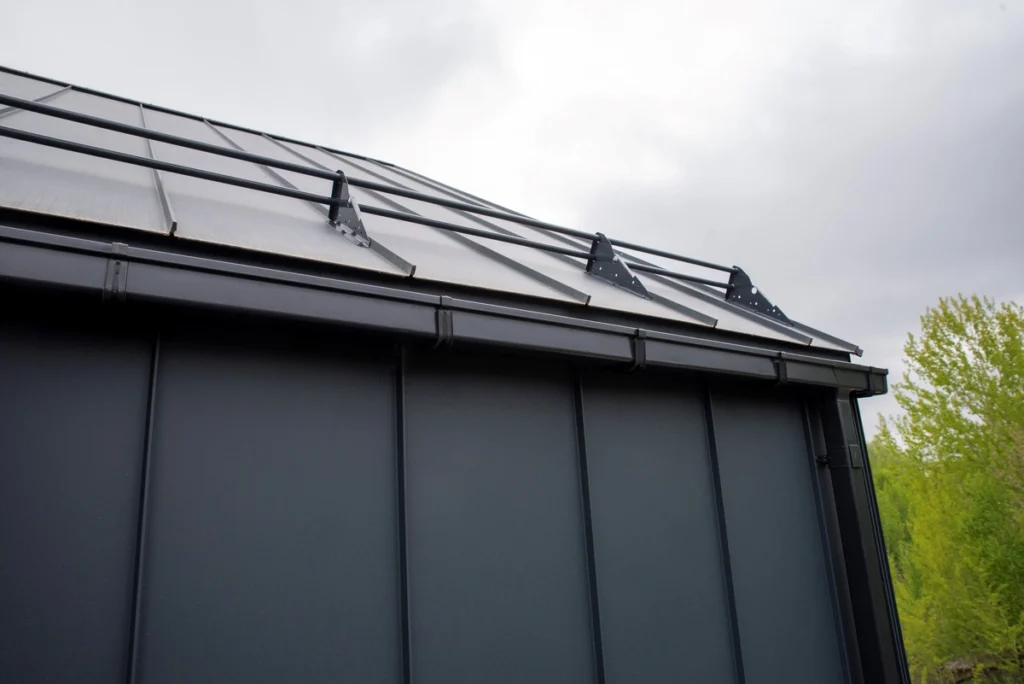 gutter guards on a standing seam metal roof