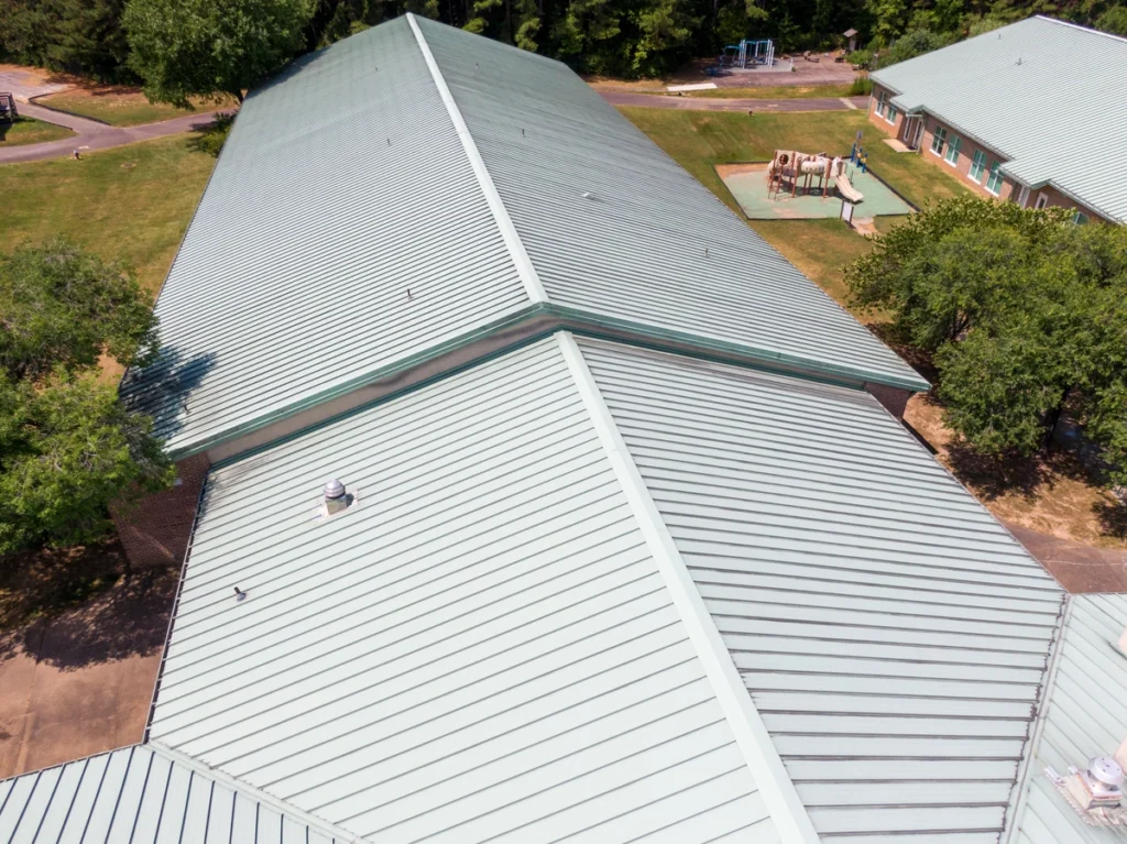 large metal commercial roof