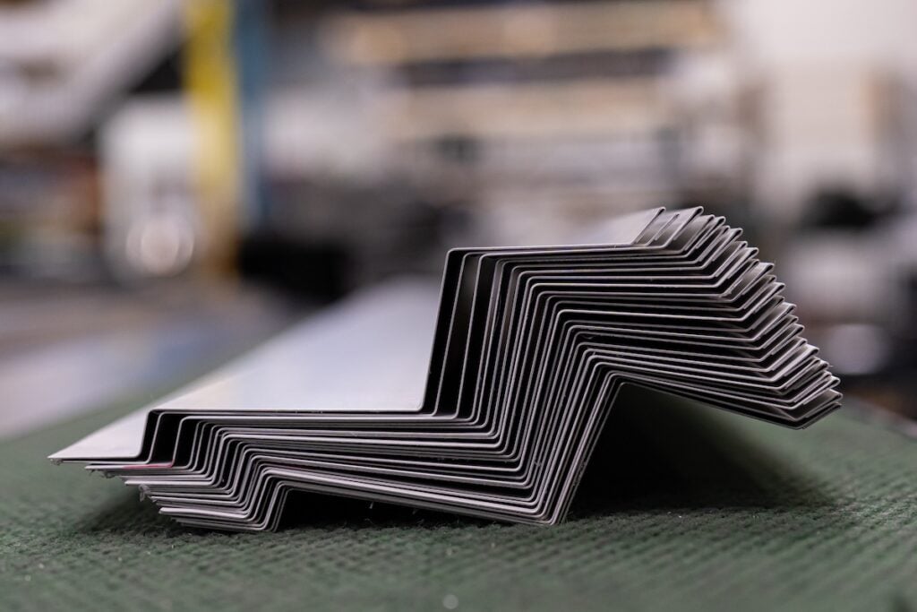 metal flashing in a metal roofing factory