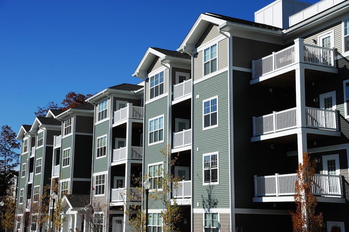 apartment building in sunny day