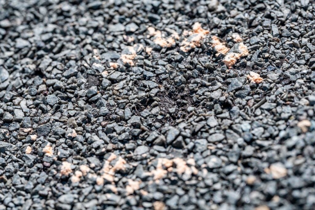 Macro of hail damage